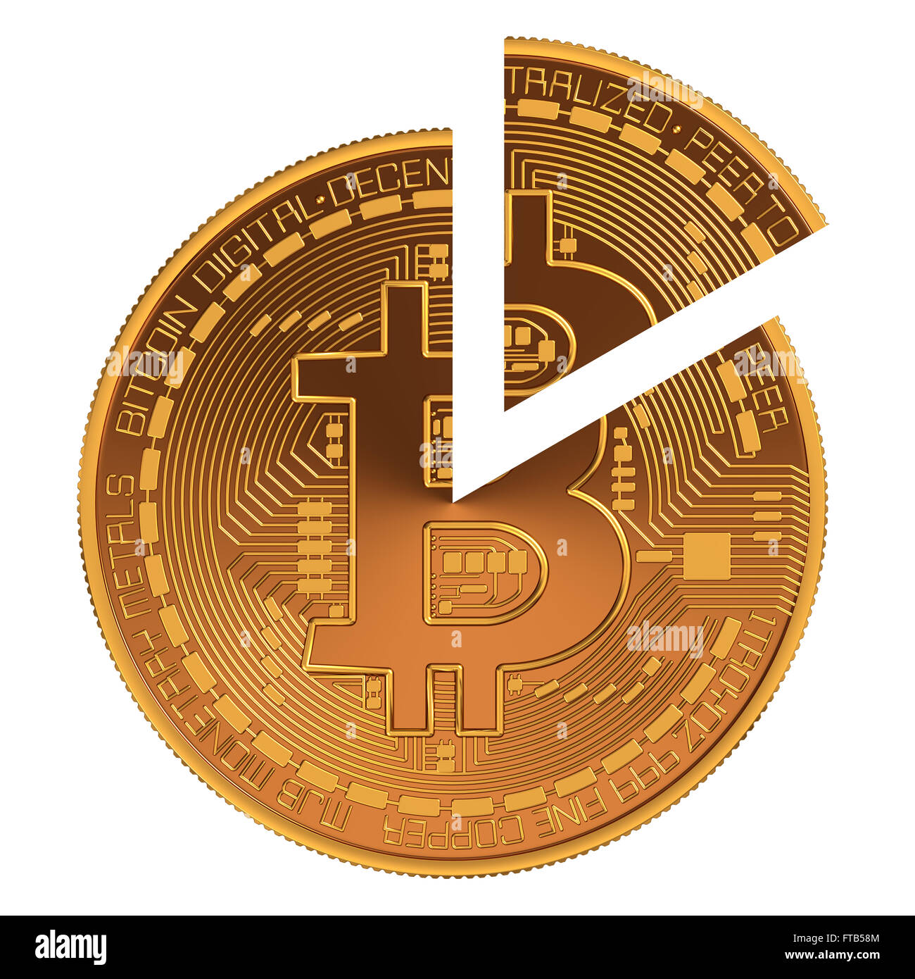 Bitcoin grafico a torta Foto Stock