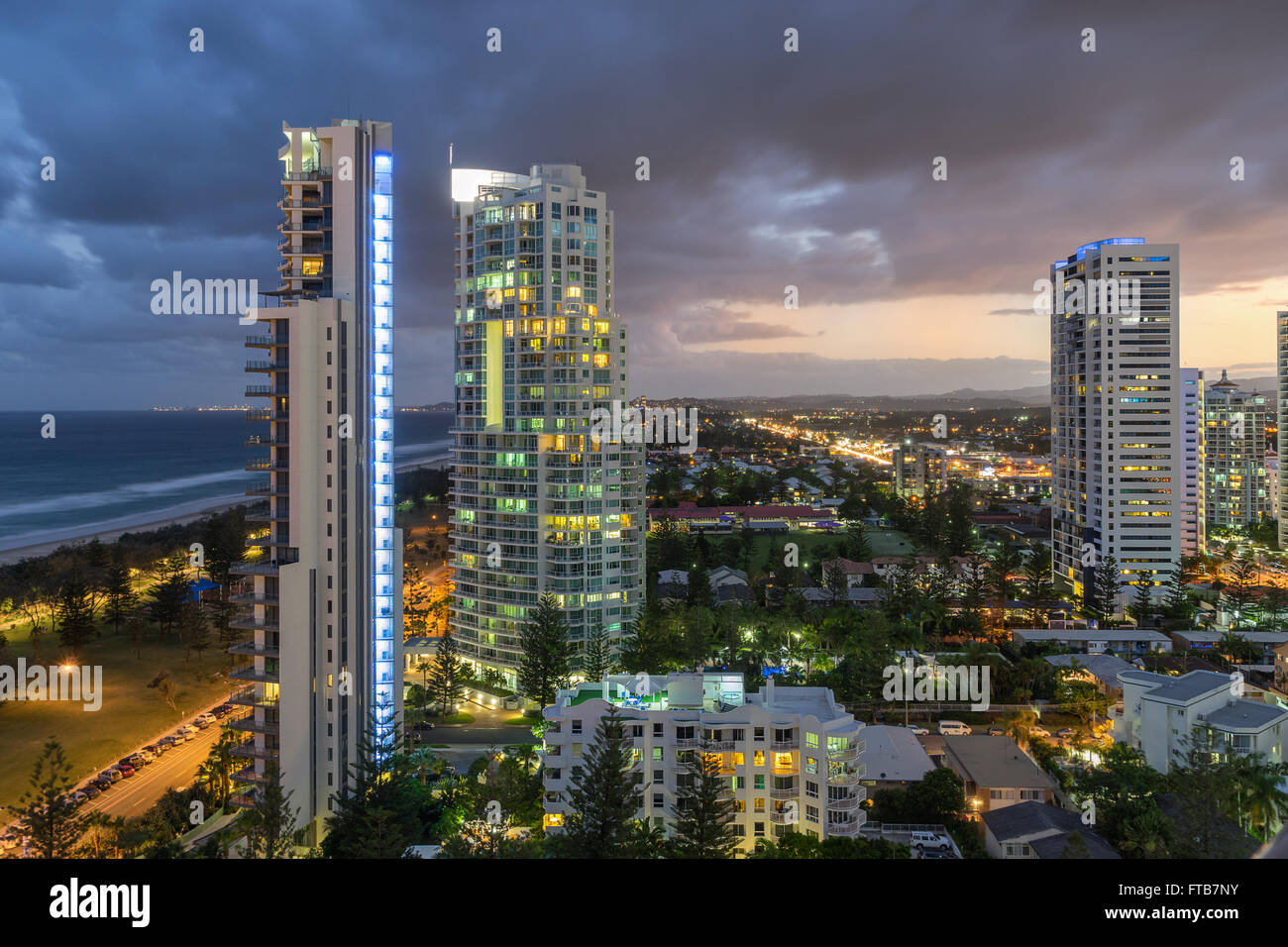 Broadbeach sulla Gold Coast Foto Stock