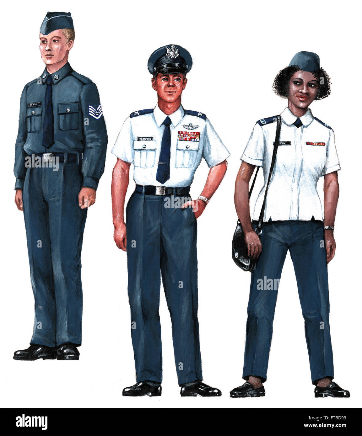 Illustrazione di American uniformi da Bohdan Wroblewski Foto Stock