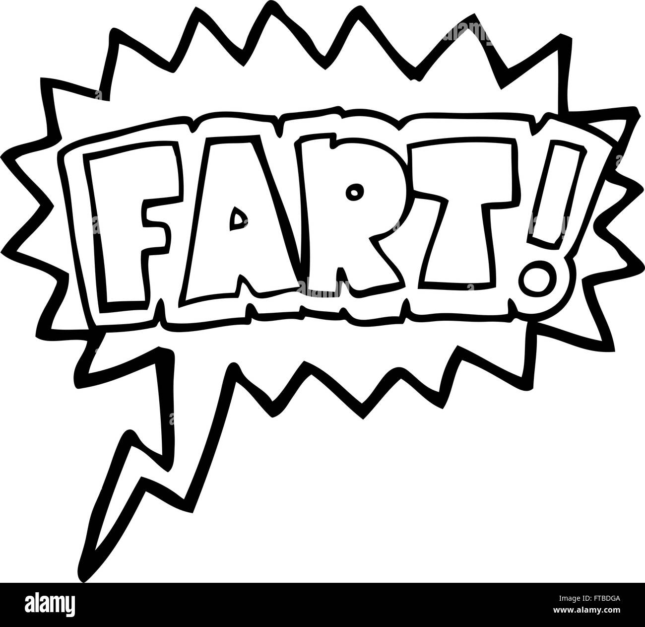 Disegnate a mano libera discorso bolla cartoon fart simbolo Illustrazione Vettoriale