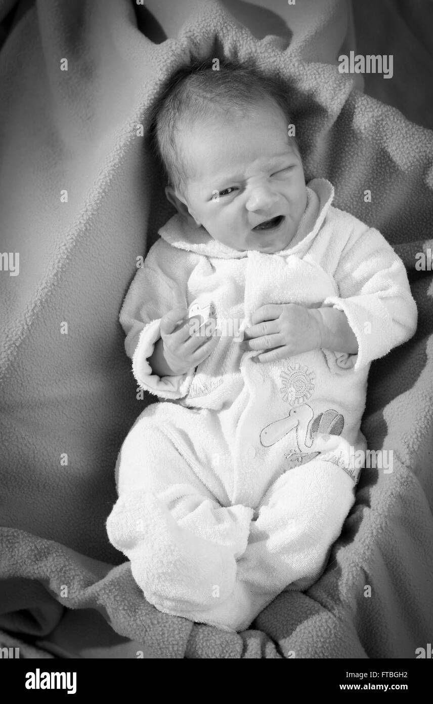 Baby boy, 3 settimane Foto Stock