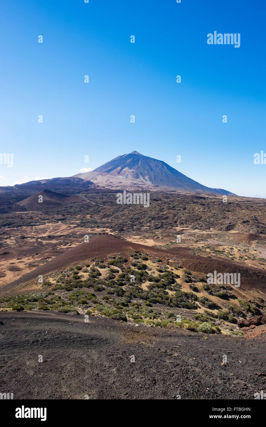 Vulcano Pico del Teide, Parco Nazionale di Teide Parque Nacional de las Cañadas del Teide Tenerife, Isole Canarie, Spagna Foto Stock