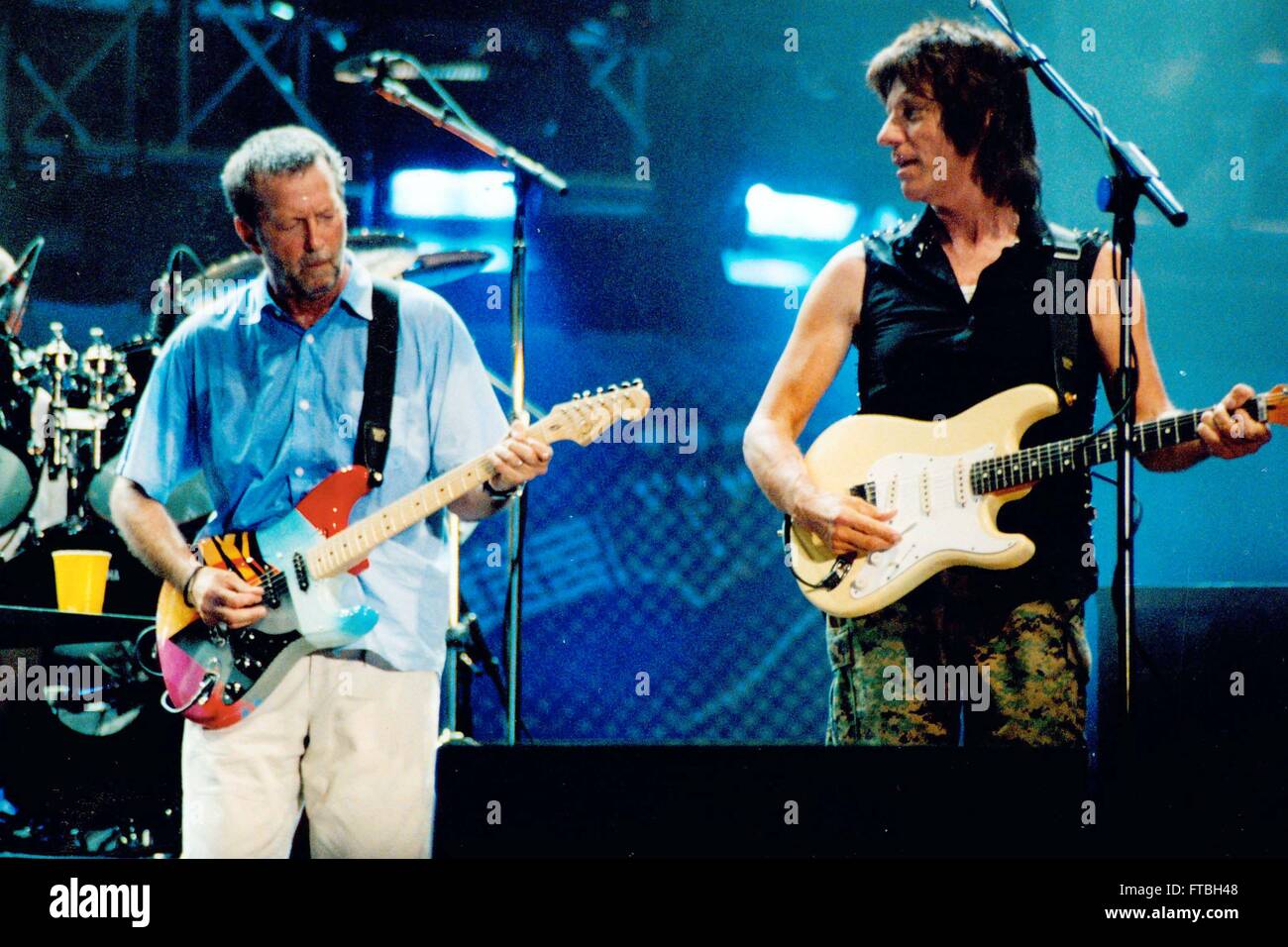ERIC CLAPTON e Jeff Beck Crossroads Guitar Festival Dallas Texas 6/5/2004 photo Michael Brito Foto Stock