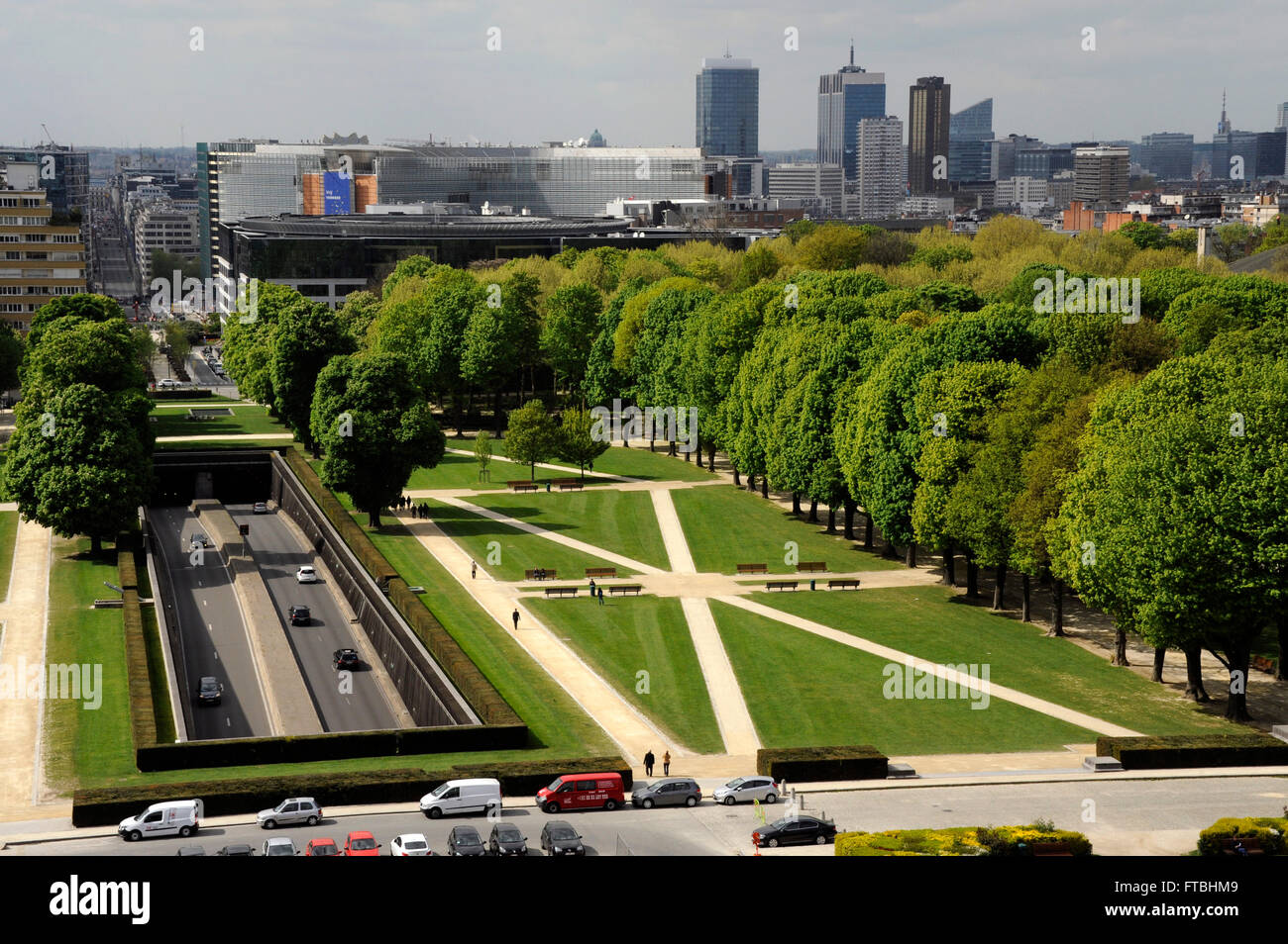 Parco del Cinquantenario e il quartiere europeo,Bruxelles,Belgio Foto Stock