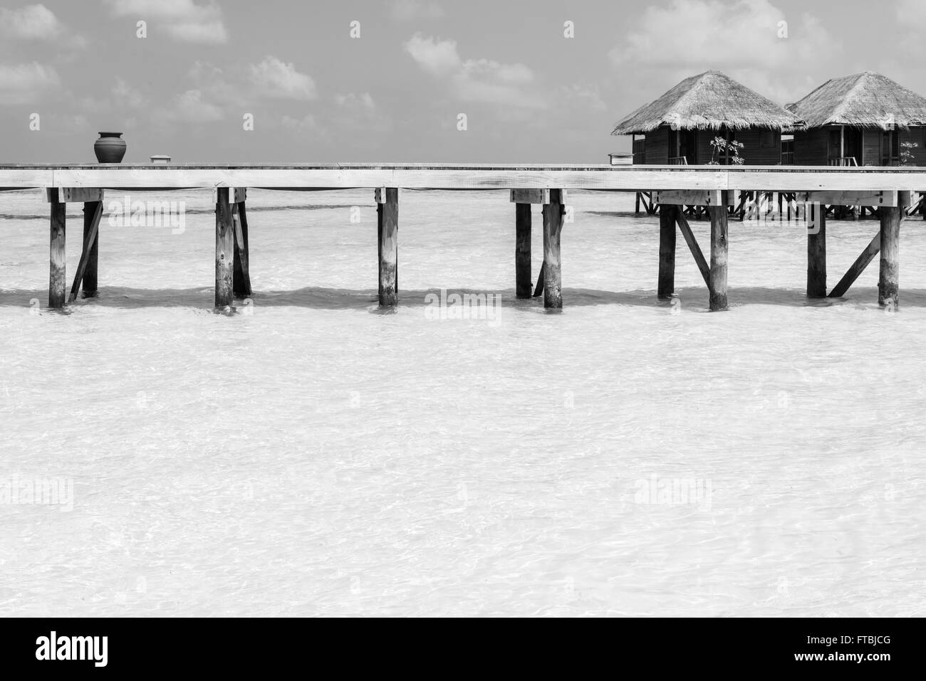 Meeru Island acqua termale ville, Maldive Foto Stock