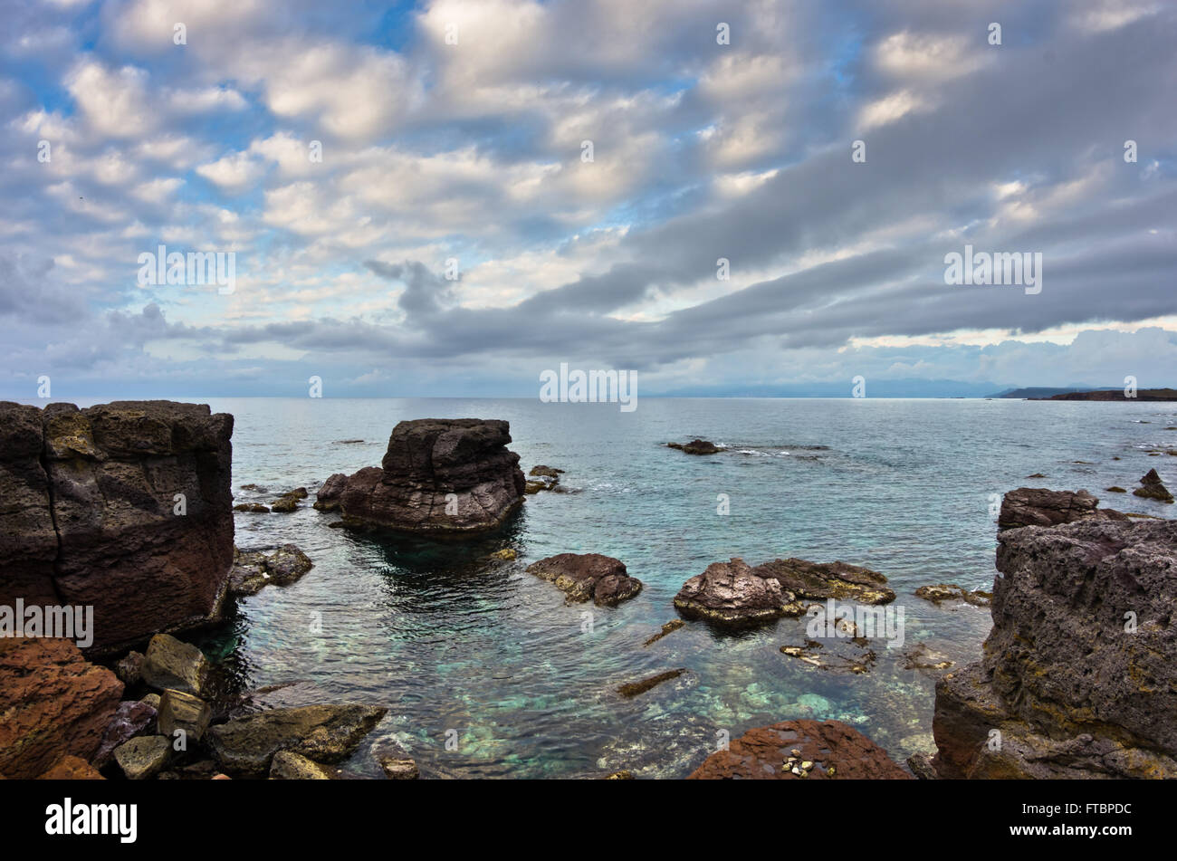 Atlantic tonno rosso preferito luogo di deposizione delle uova nei pressi di Isola di San Pietro, Sardegna, Italia Foto Stock