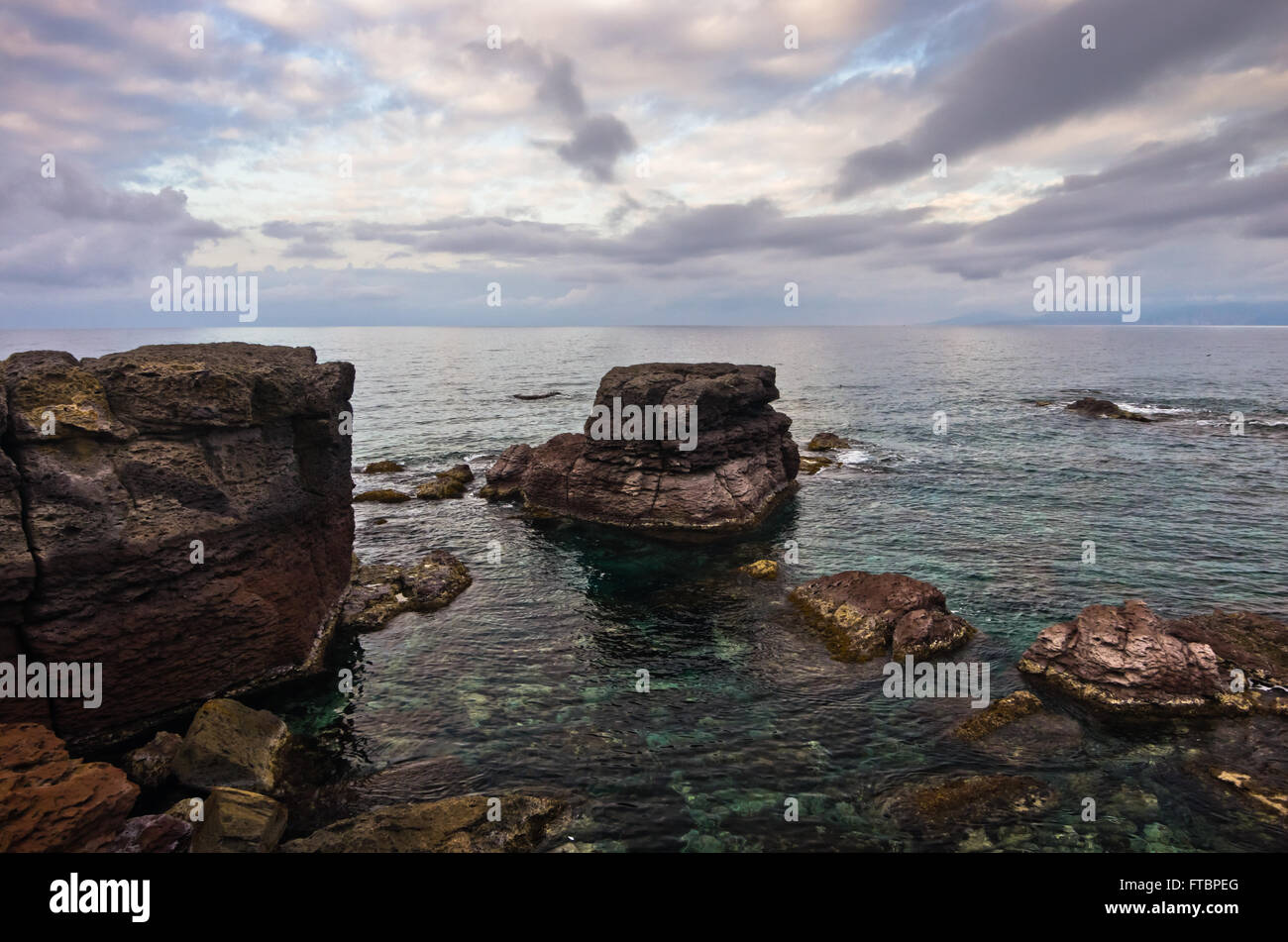 Atlantic tonno rosso preferito luogo di deposizione delle uova nei pressi di Isola di San Pietro, Sardegna, Italia Foto Stock