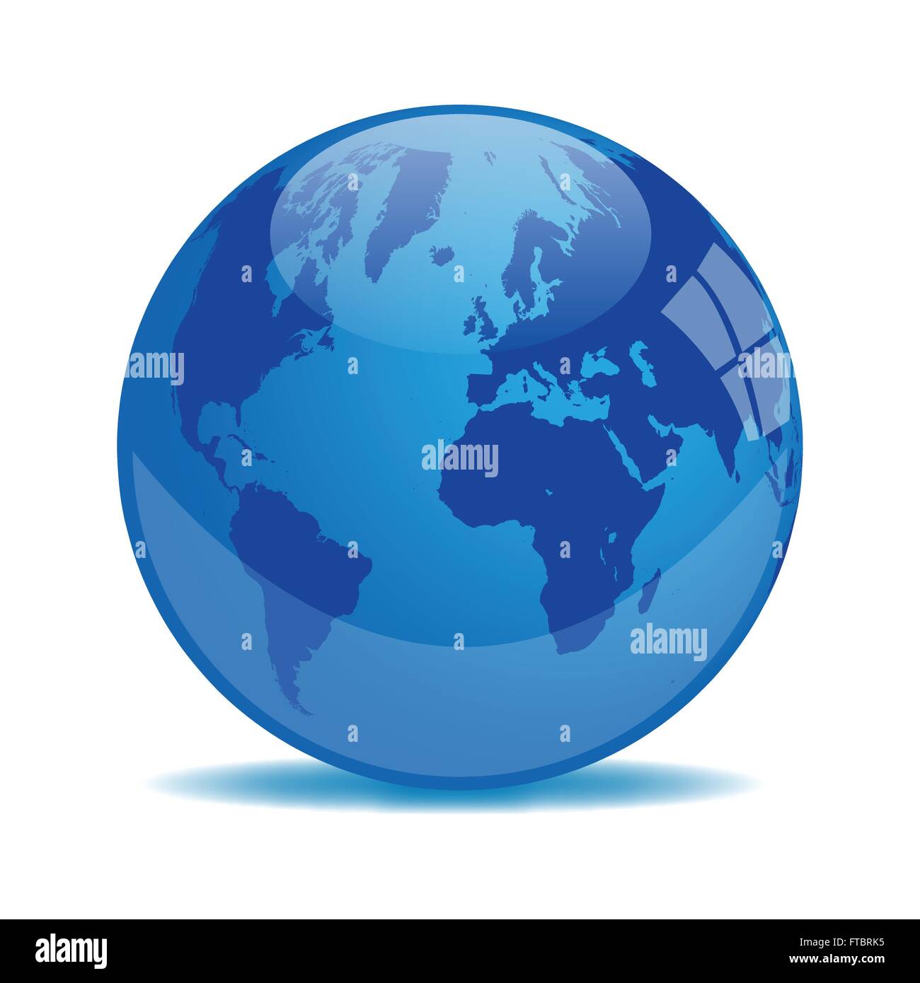 Blue Earth Orb in vetro Illustrazione Vettoriale