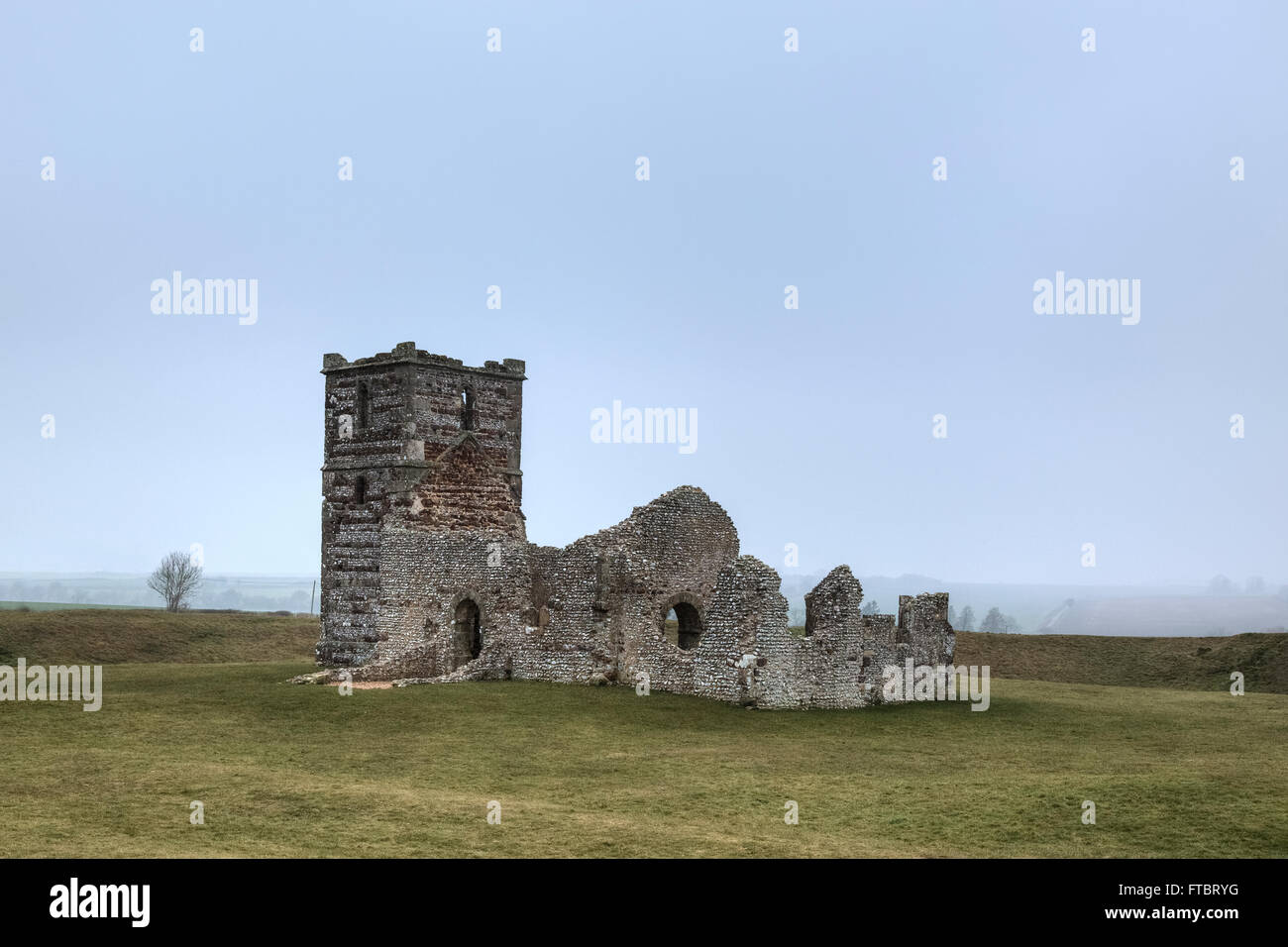 Knowlton Chiesa, boschi, Dorset, England, Regno Unito Foto Stock