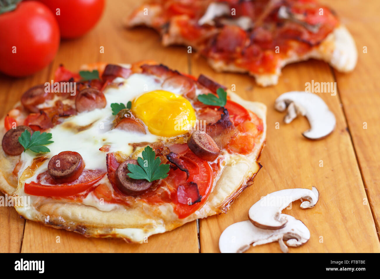 Mini colazione casalinga Pizza Foto Stock