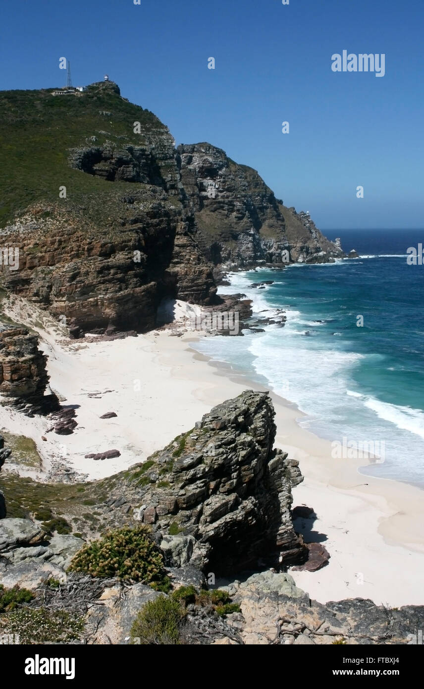 Costa e scogliere di Capo di Buona Speranza, Sud Africa Foto Stock