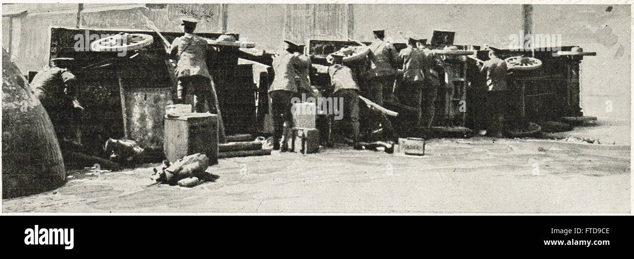 Abbey St Barricades, rivolta di Pasqua, 1916. Dublino, Irlanda Foto Stock