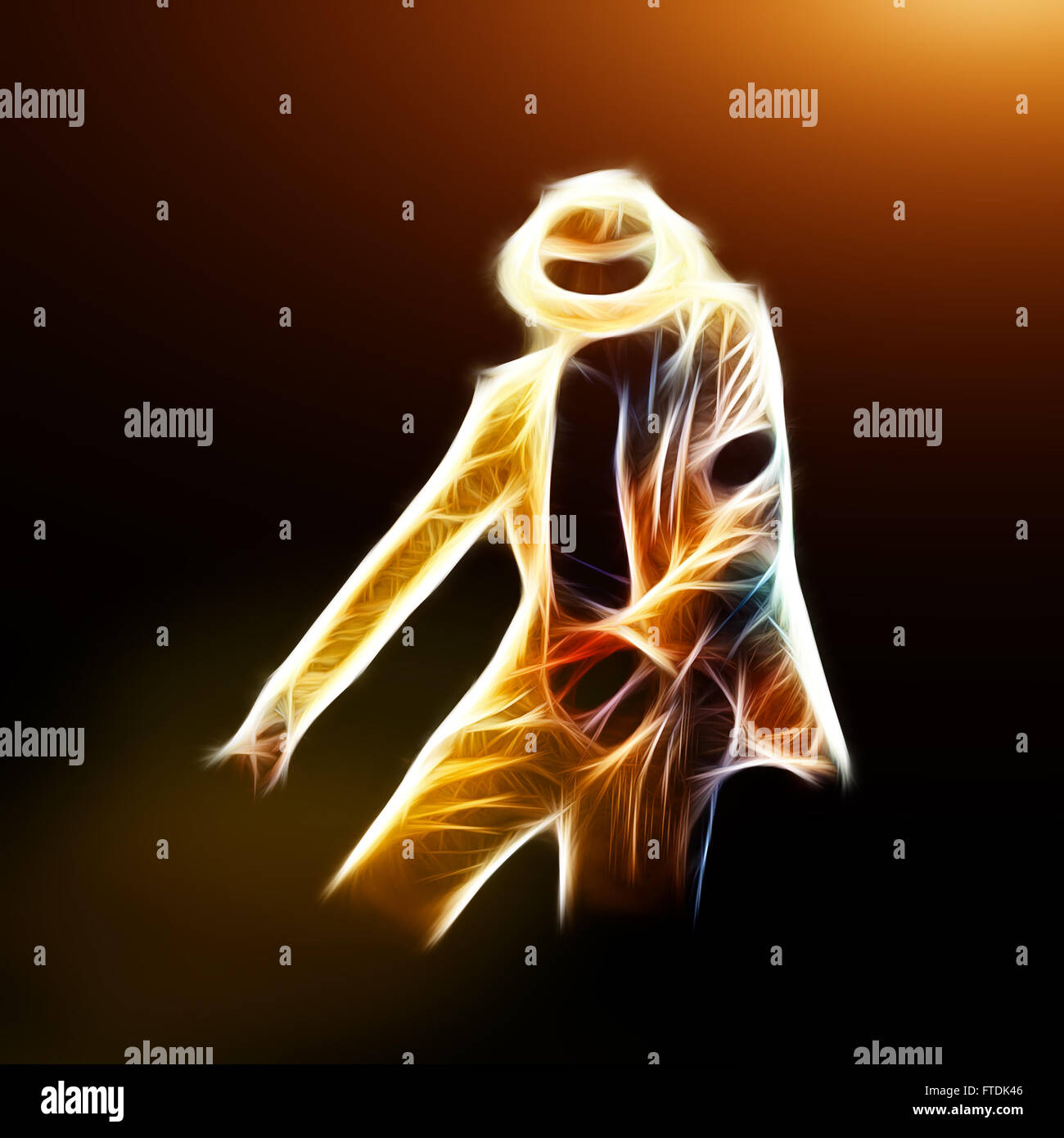 Moonwalker stile di danza nel buio, computer generato astratta rappresentazione fractal Foto Stock