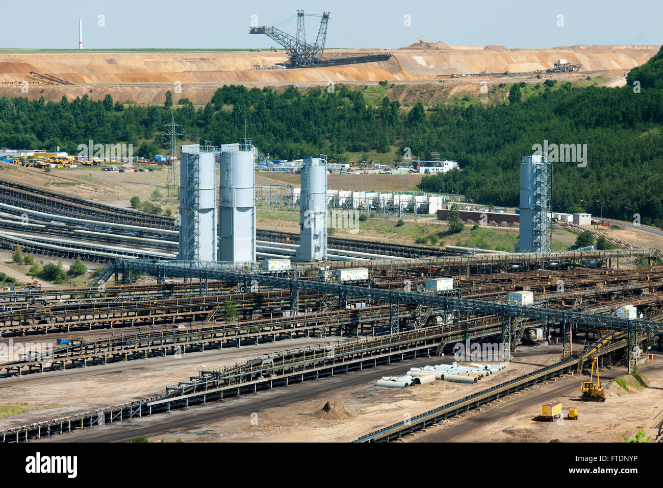 BRD, Deutschland, NRW, Rhein-Kreis Neuss, Braunkohletagebau Garzweiler, Blick vom Aussichtspunkt Foto Stock