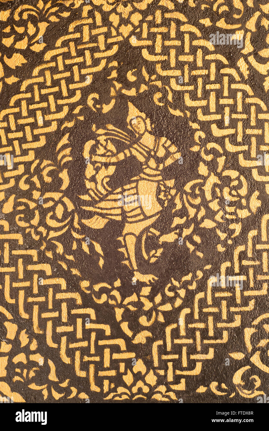 Questa immagine mostra la pole dettaglio in Wat Xieng Thong (Luang Prabang, Laos) Foto Stock