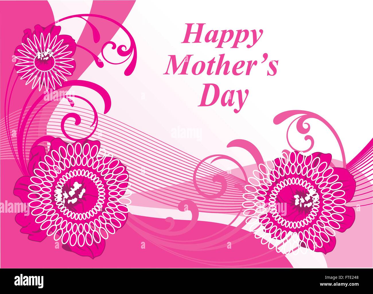 Illustrazione vettoriale di una giornata della madre scheda floreali Illustrazione Vettoriale