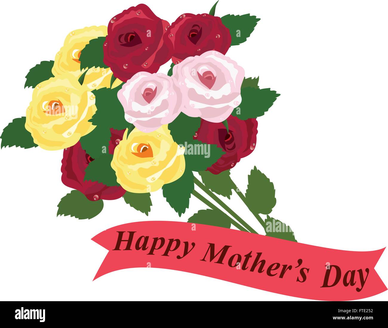 Illustrazione vettoriale di una giornata della madre scheda floreali Illustrazione Vettoriale