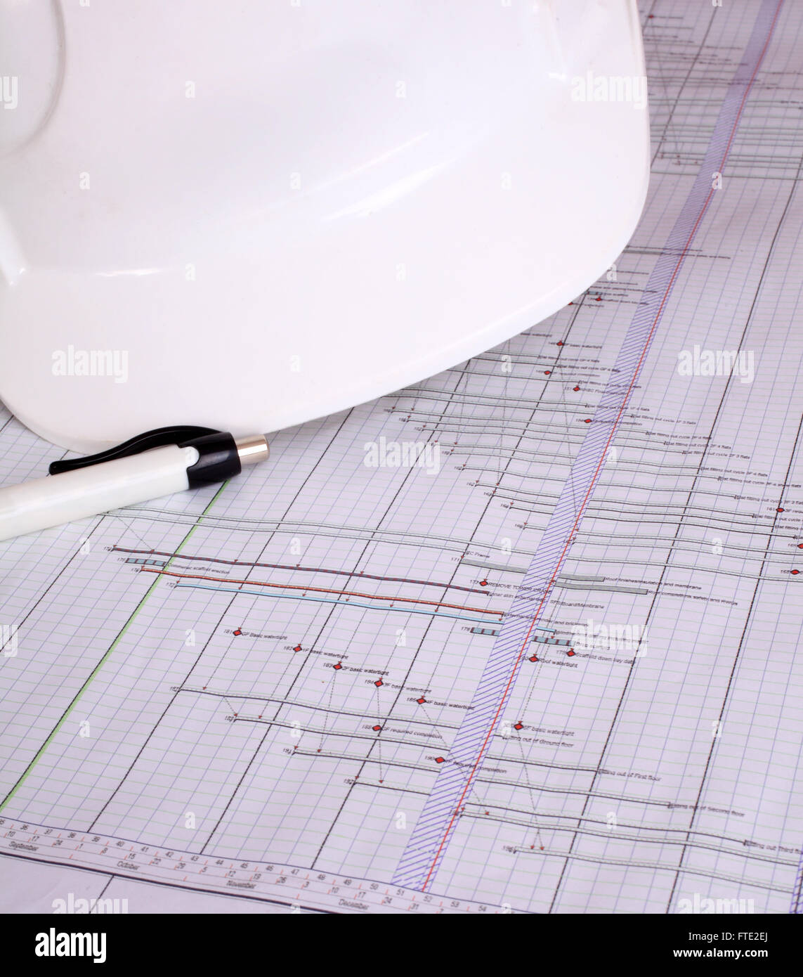 Pianificazione di costruzione diagramma di Gantt. Il 21 novembre 2011 Foto Stock