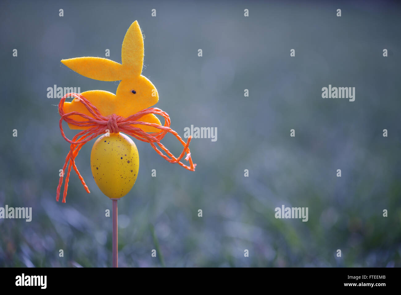 Sfondo di pasqua con bunny e uova Foto Stock