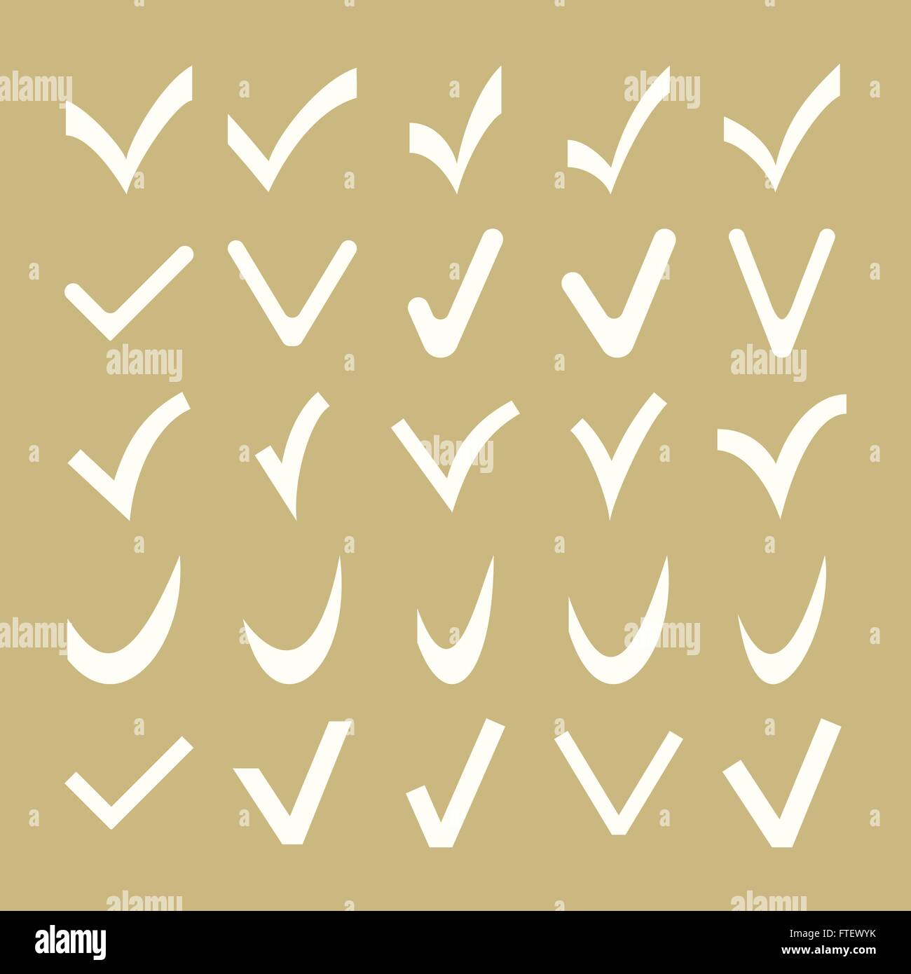 Set di vettore di diversi segni di spunta Illustrazione Vettoriale