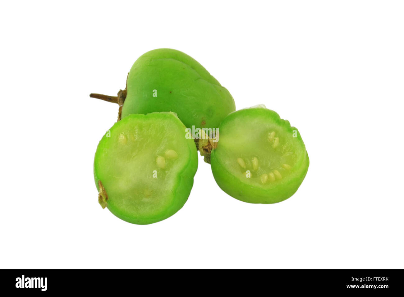 Frutto della fecola di patate con semi isolato su sfondo bianco Foto Stock