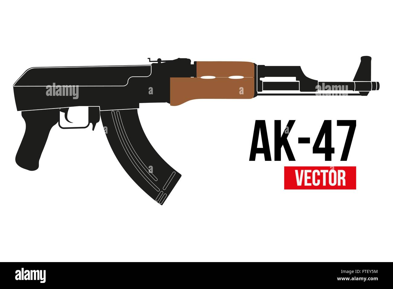 Fucile russo AK47. Illustrazione Vettoriale