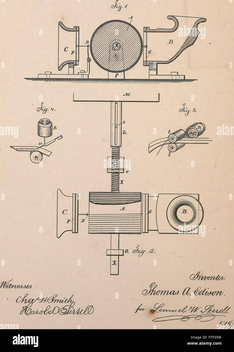 Raccolta di brevetti degli Stati Uniti ha concesso a Thomas A. Edison, 1869-1884 (1869) Foto Stock