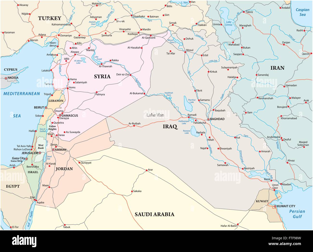 Amministrativo, politico e la road map del medio oriente Illustrazione Vettoriale