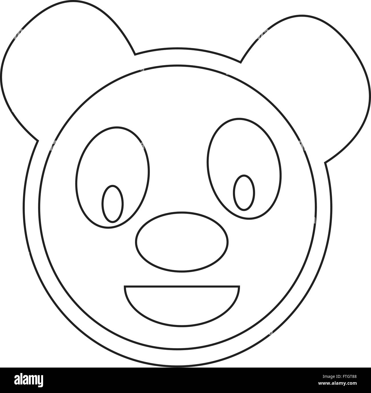 Grazioso panda emotion icon illustrazione design di segno Illustrazione Vettoriale