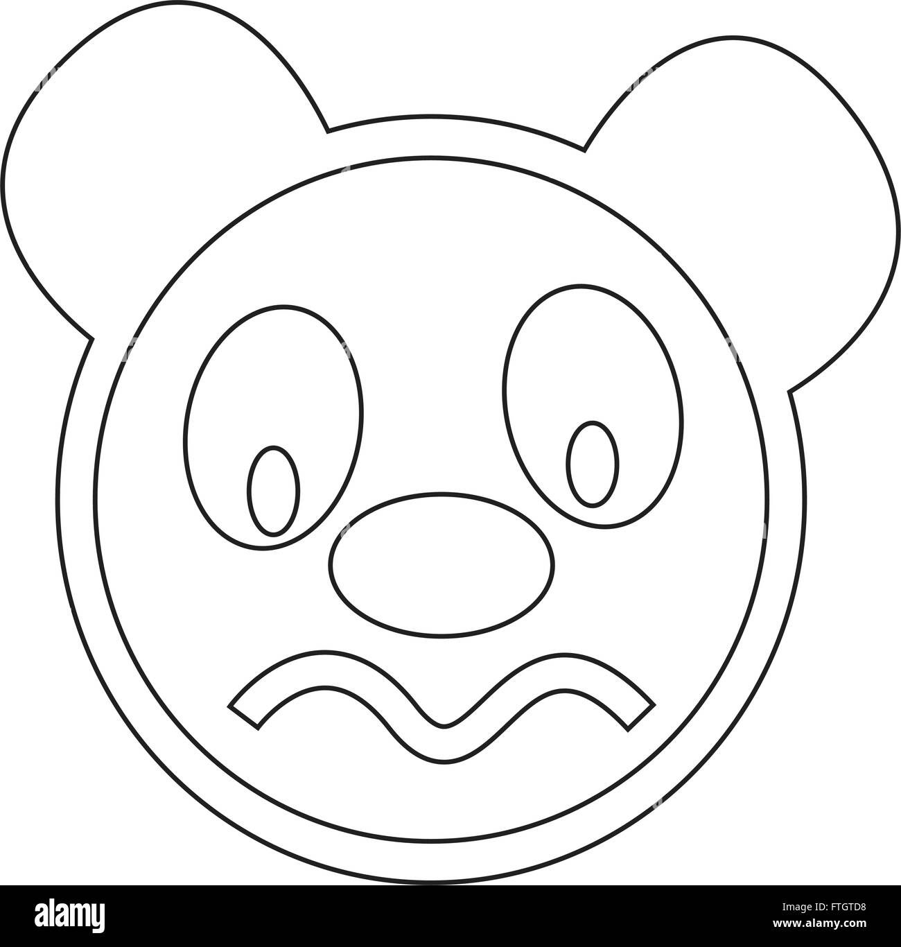 Grazioso panda emotion icon illustrazione design di segno Illustrazione Vettoriale