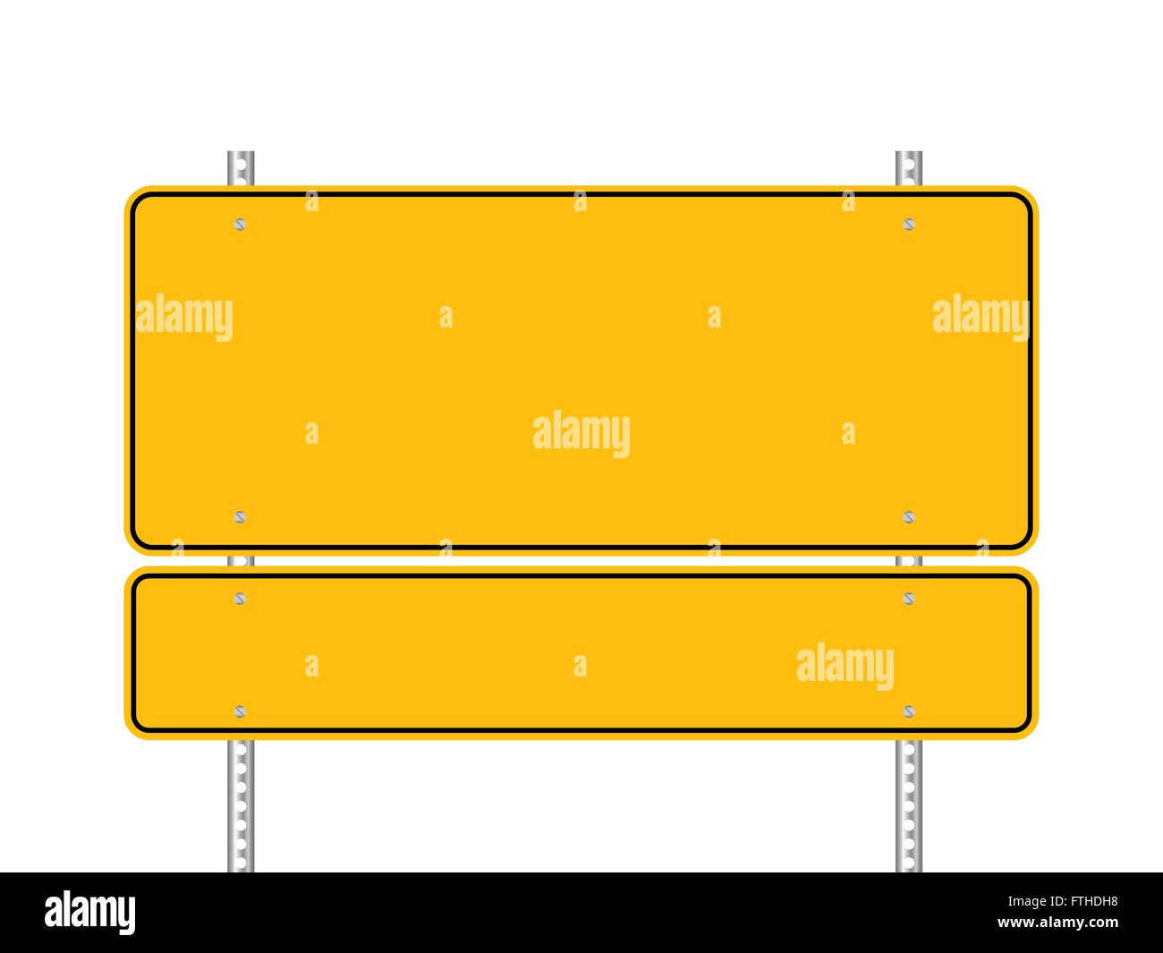 Giallo vuota cartelli stradali illustrazione vettoriale Illustrazione Vettoriale