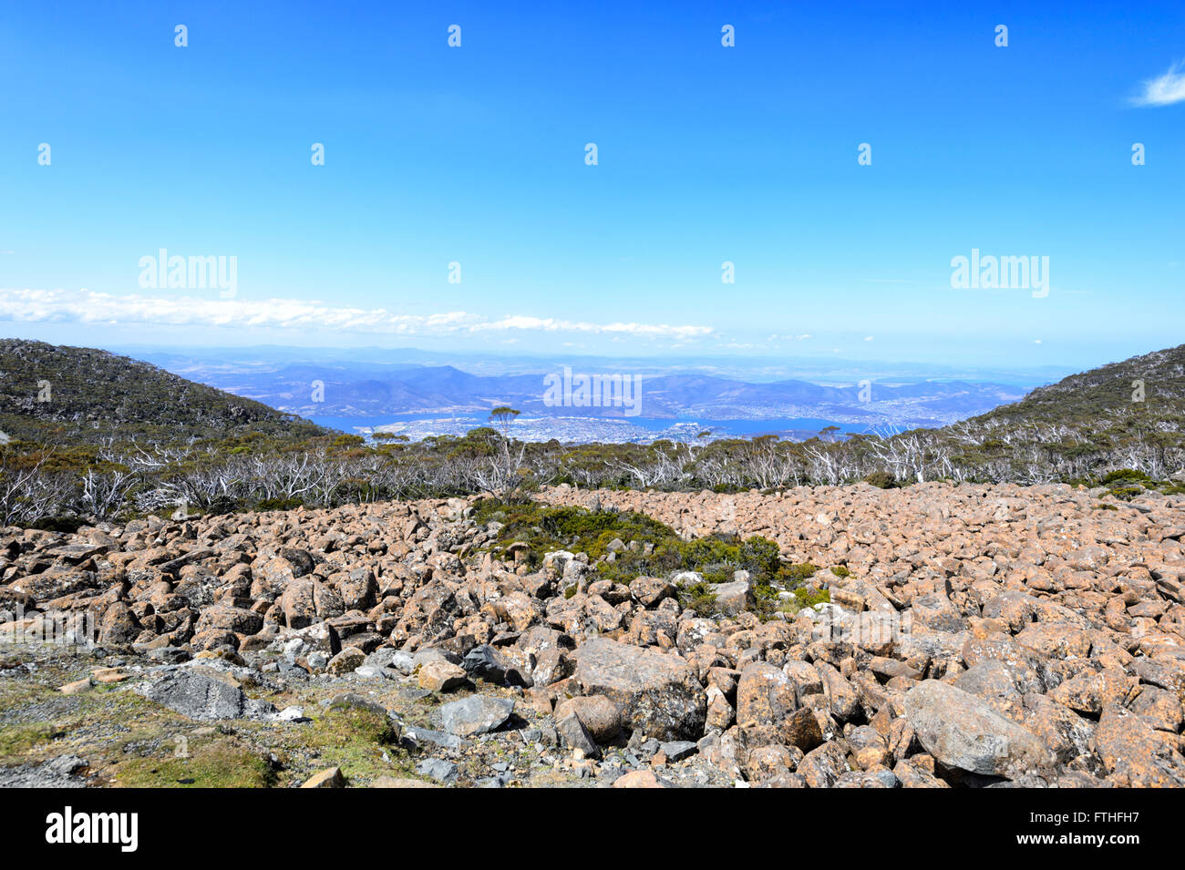 Massi sulla sommità del Monte Wellington, Hobart, Tasmania, TAS, Australia Foto Stock
