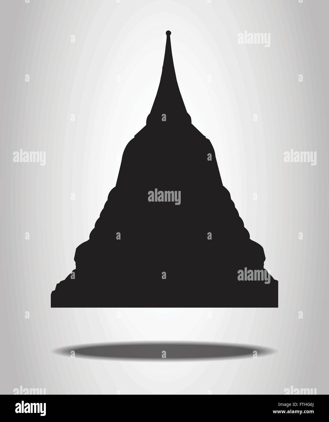 Tempio thailandese sagome sullo sfondo bianco Illustrazione Vettoriale