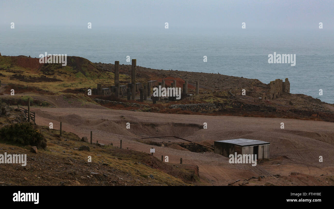 Miniere di stagno Lands End Cornwall Foto Stock