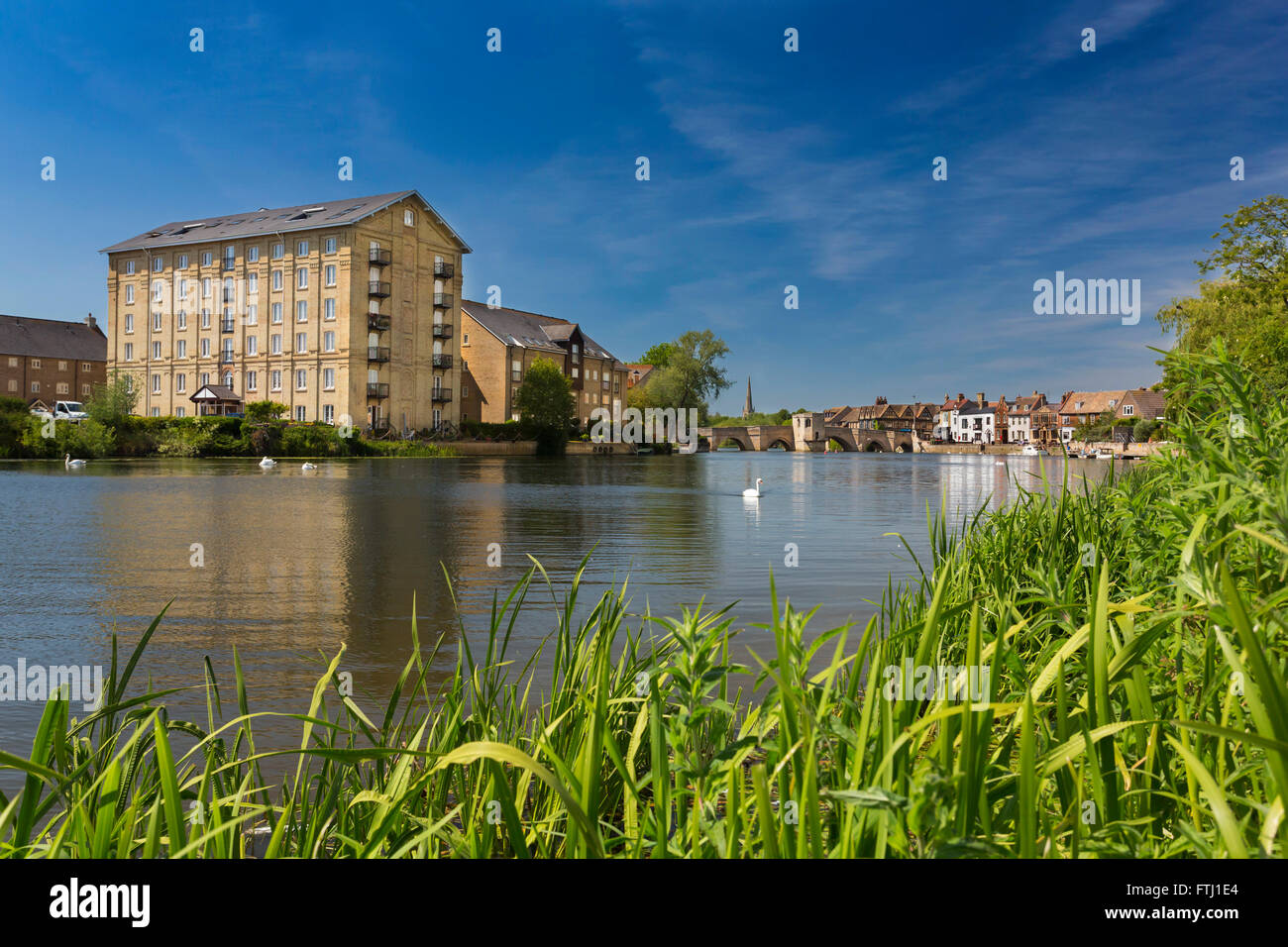 St Ives, Cambridgeshire e il Fiume Great Ouse Foto Stock