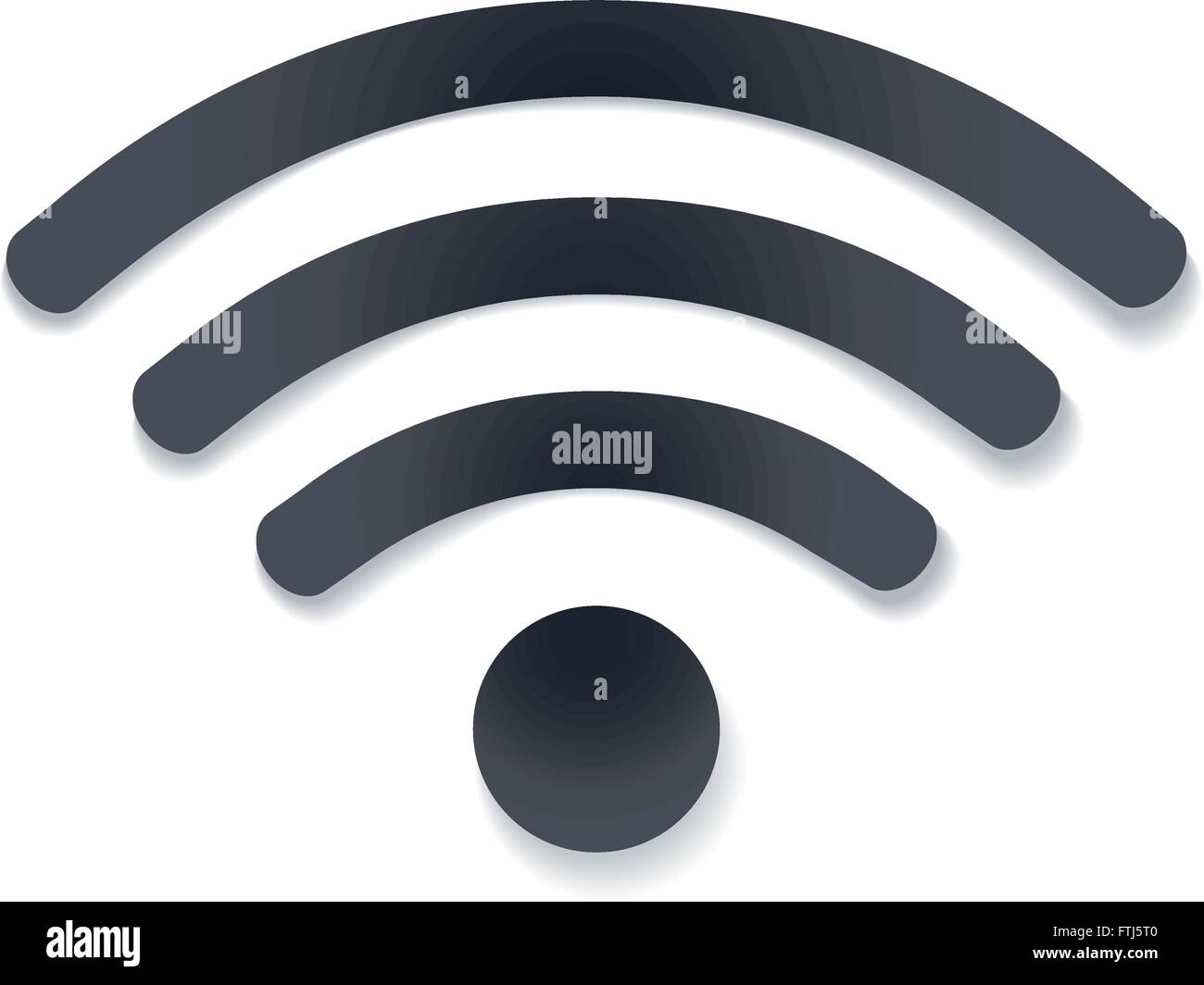 L'icona wifi con shadow illustrazione vettoriale. free wi-fi hotspot simbolo bianco sul vettore. Illustrazione Vettoriale