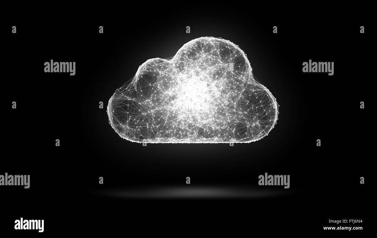 Il cloud storage, rete concezione da una molteplicità di host e le comunicazioni Foto Stock