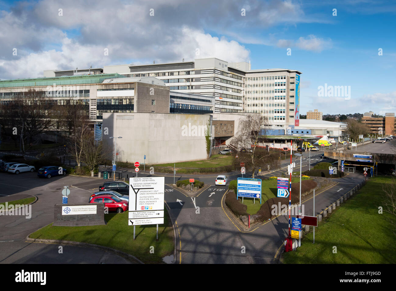 Heath ospedale di Heath, Cardiff, Galles del Sud. Foto Stock