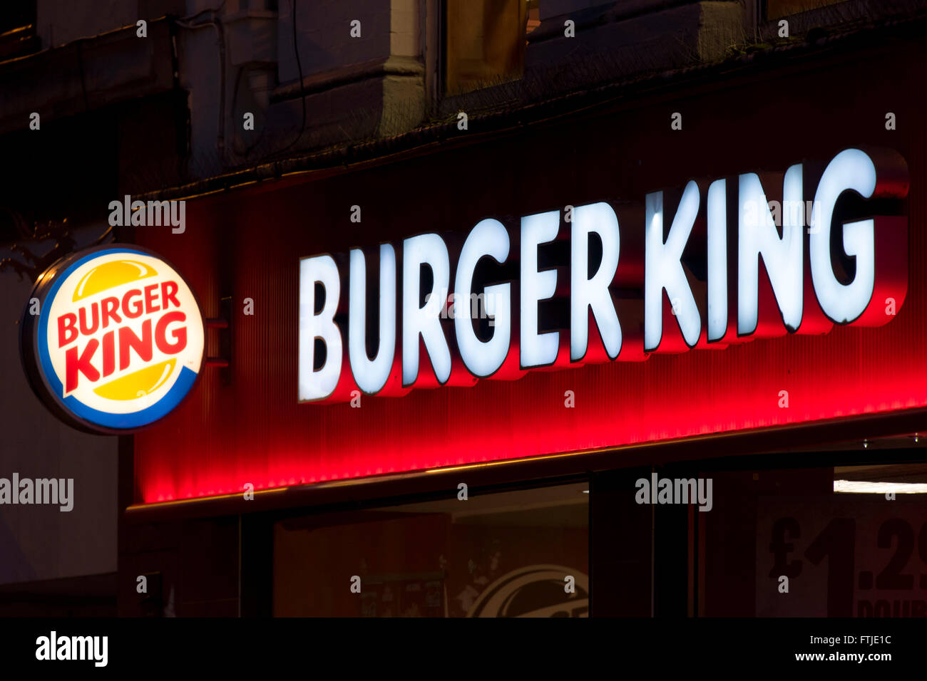 Burger King restaurant sign logo. Foto Stock