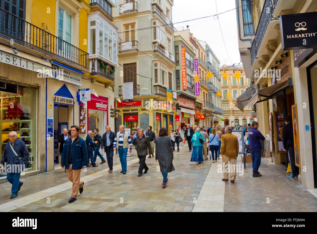 Calle Granada, città vecchia, Malaga, Andalusia, Spagna Foto Stock