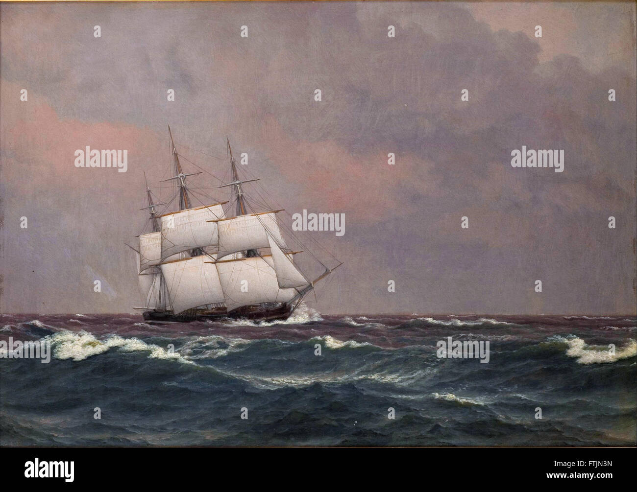 Christoffer Wilhelm Eckersberg - La corvette Najaden in mare mosso - La Collezione Hirschsprung Foto Stock