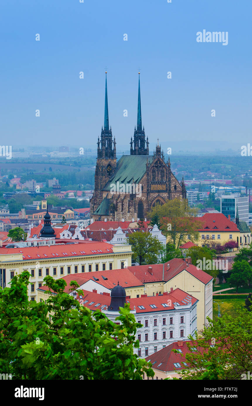 Vista della città di Brno, Repubblica Ceca Foto Stock