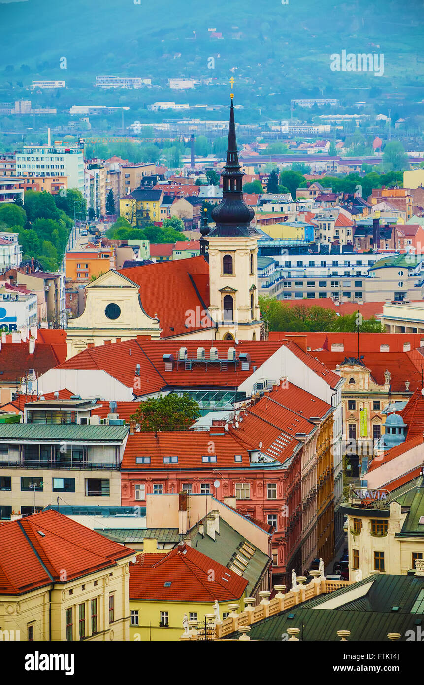 Vista della città di Brno, Repubblica Ceca Foto Stock