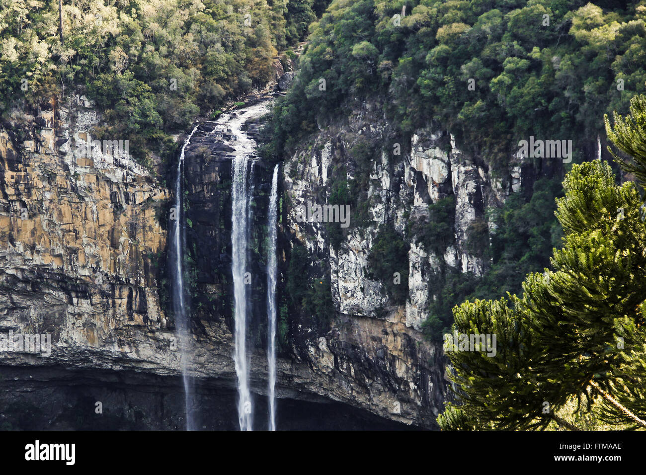 Caracol Waterfall dalla funivia - Parque Estadual do Caracol a Serra Gaucha Foto Stock