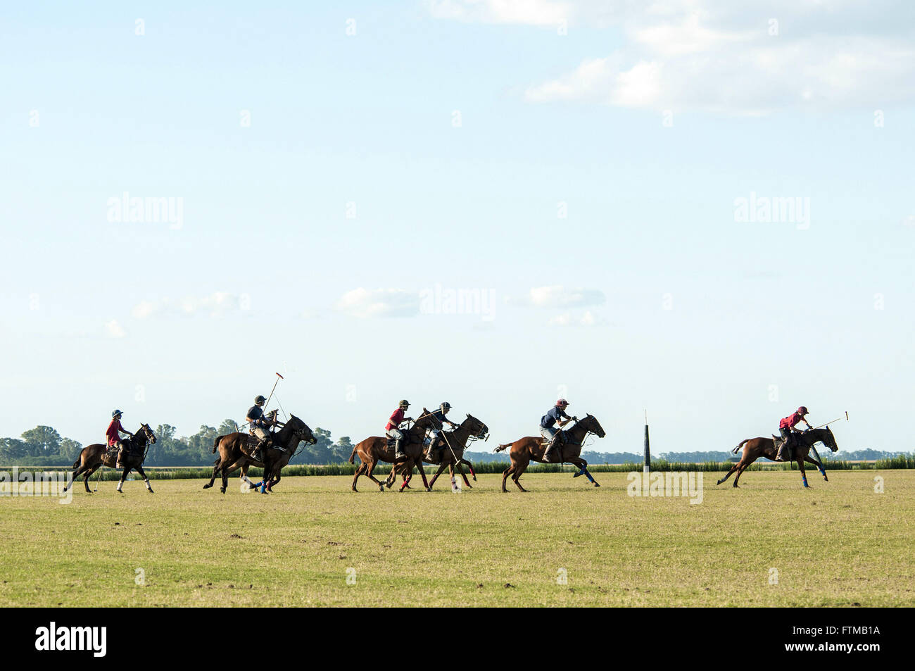 Polo pratica nel resort Foto Stock