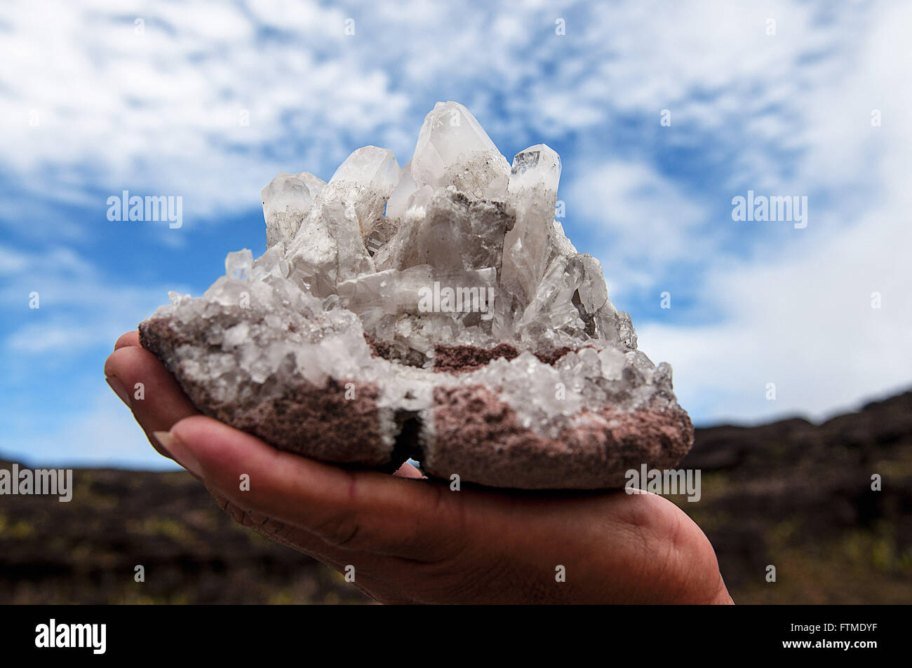Cristallo di affioramento del Monte Roraima Foto Stock