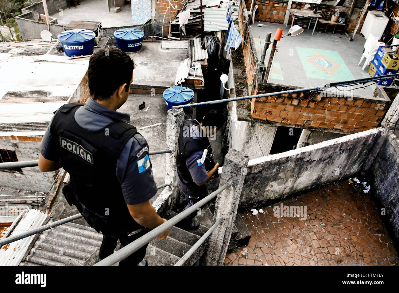 Santa Marta baraccopoli a Morro Dona Marta nella città di Rio de Janeiro Foto Stock