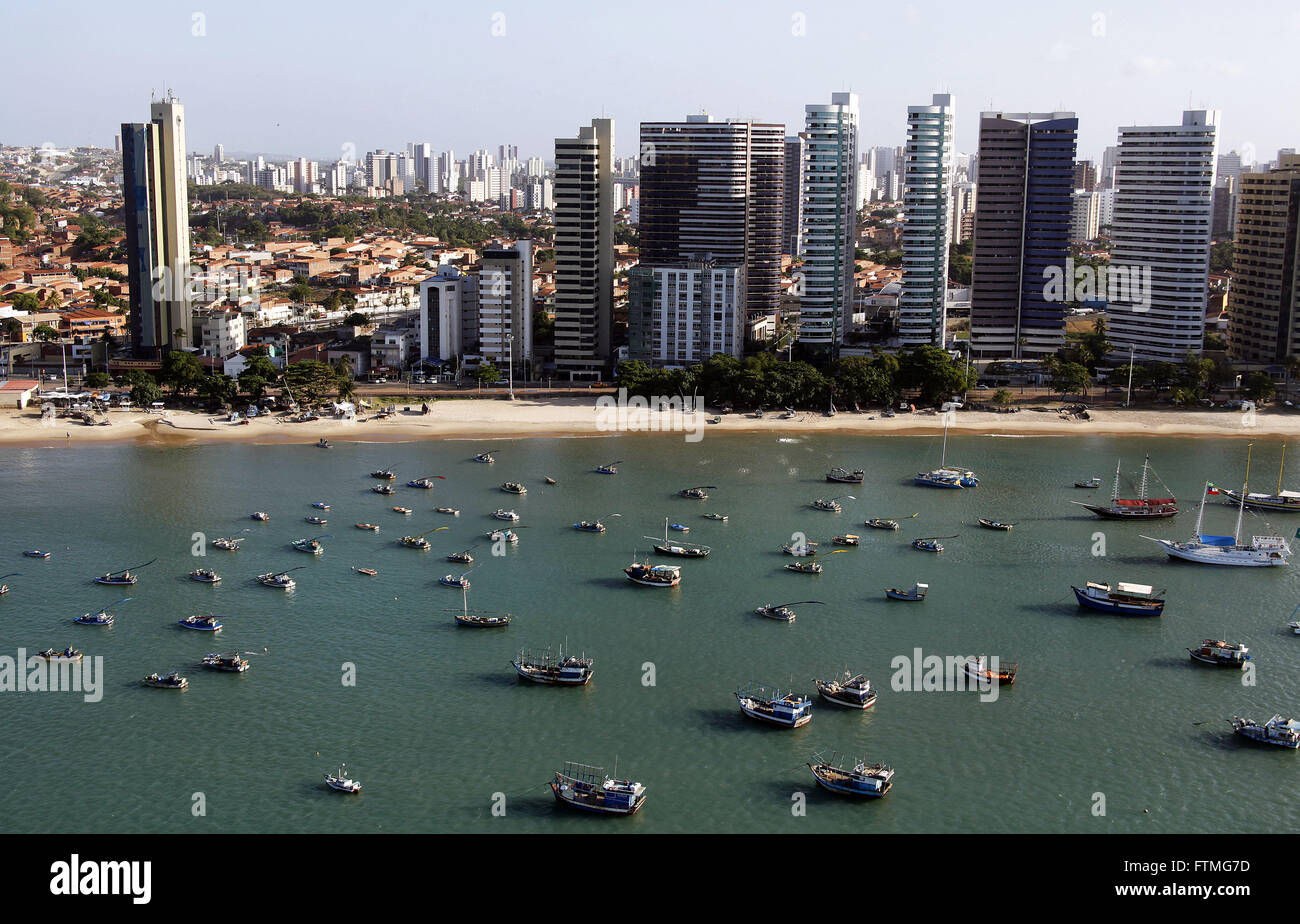 Vista aerea del lungomare di Viale Beira Mar di Fortaleza Foto Stock