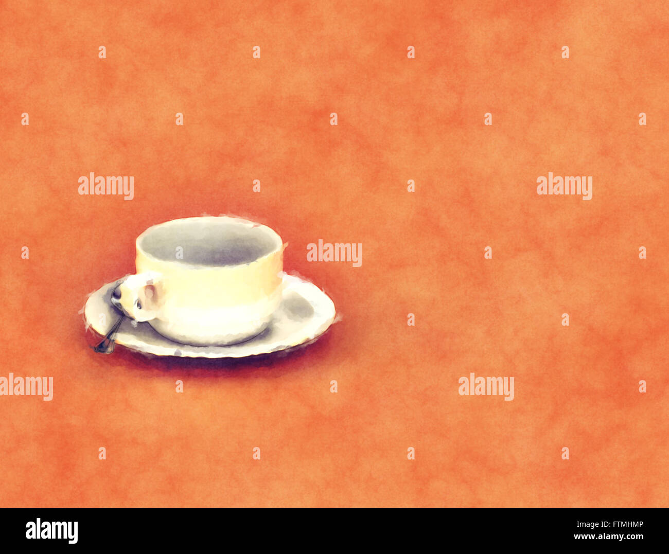 Una pittura astratta di una tazza di caffè Foto Stock