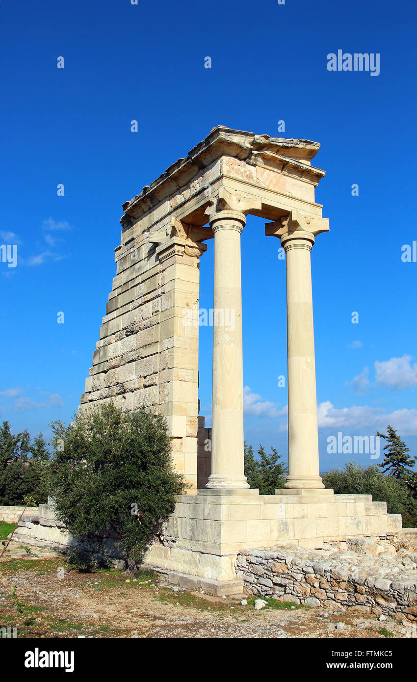 Vecchio rudere del Tempio di Apollo Hylates a Kourion, Limassol, Cipro Foto Stock